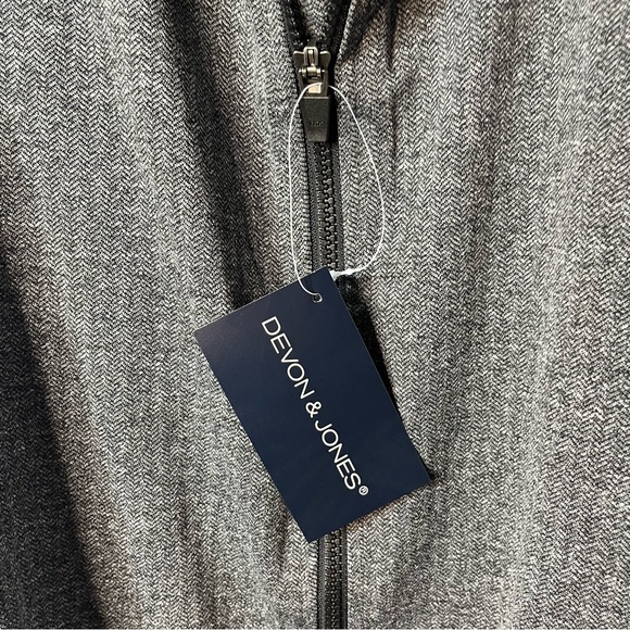 Devon & Jones Men’s Big & Tall Full Zip Jacket Dark Grey Heather New! - Picture 4 of 12